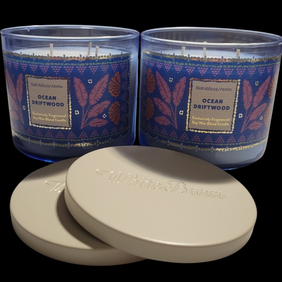 2pc Bath & Body Works Ocean Driftwood 3-Wick Candles - Picture 1 of 2